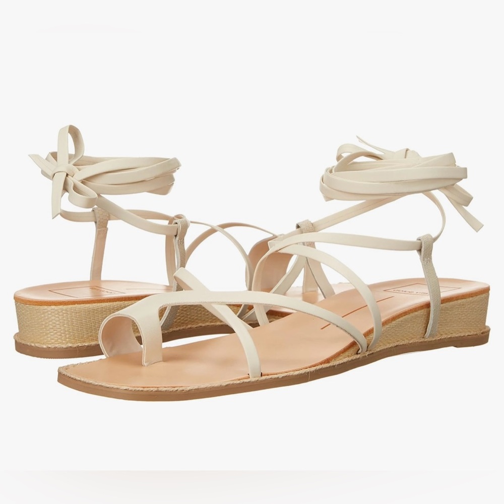 Dolce Vita Patli Wedge Sandals, Color Ivory, Size 7.5